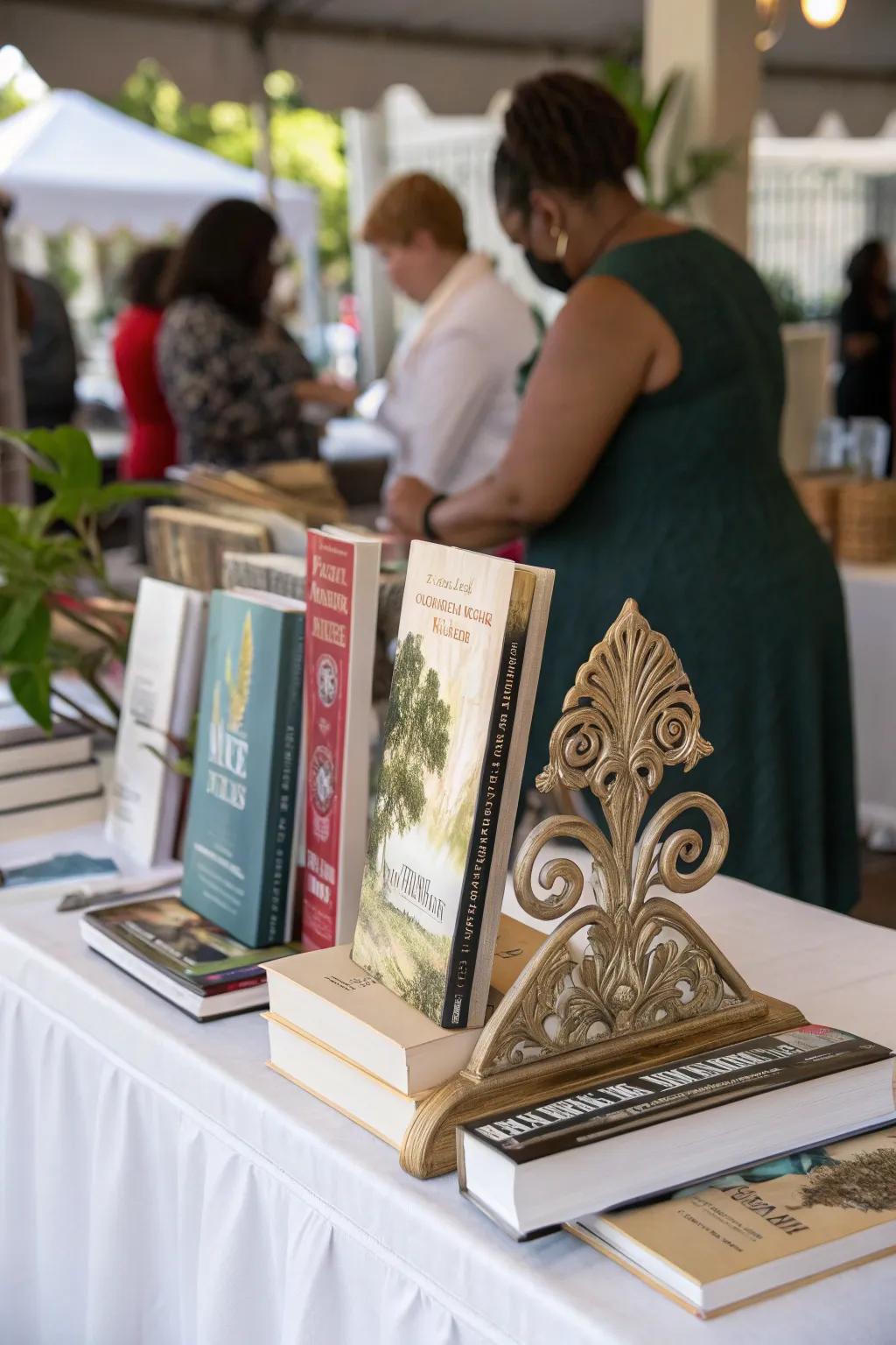 Bookends add flair and organization.