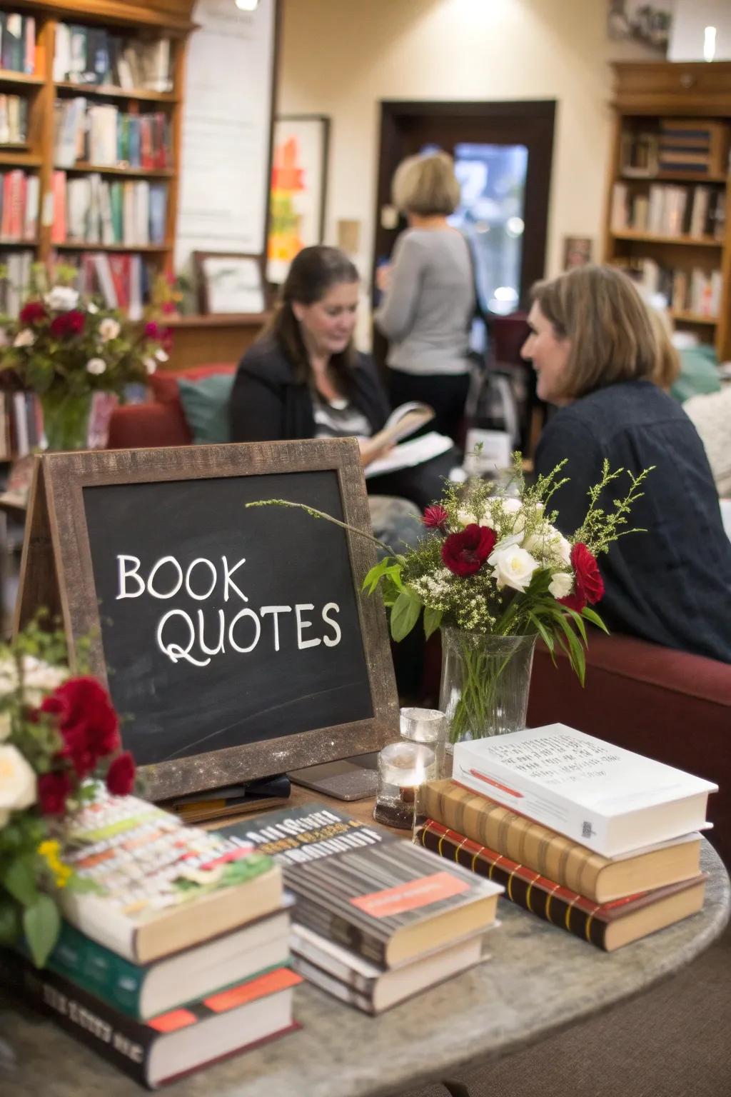 Chalkboard signs add a personal touch.