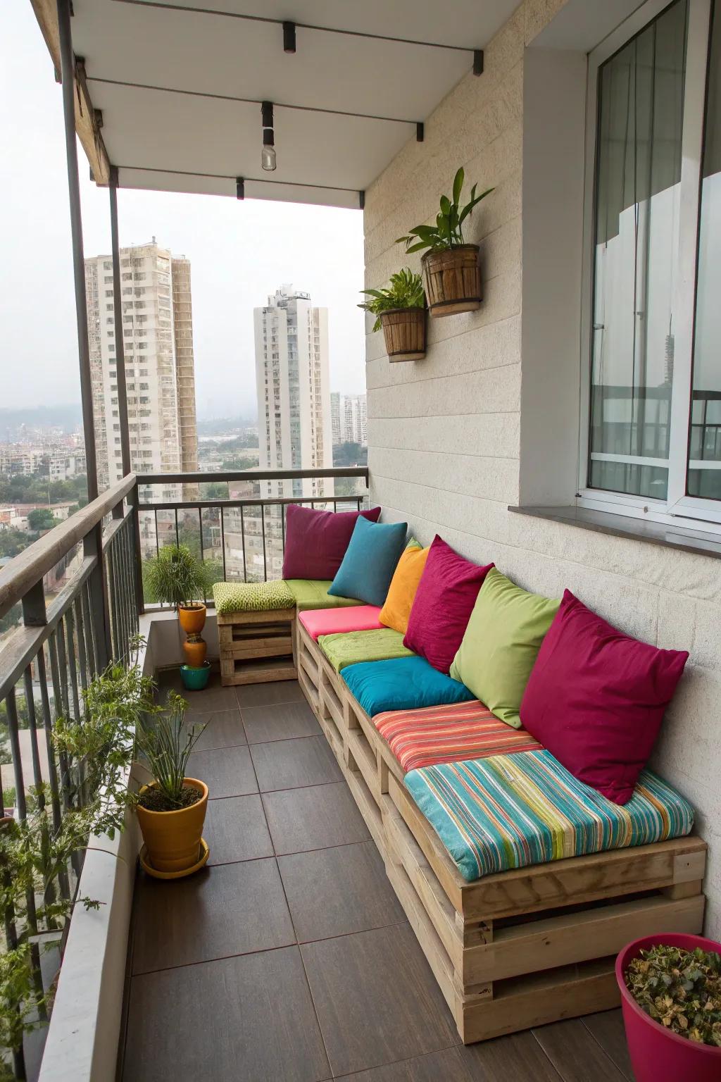 Modular seating offers customizable arrangements for small spaces.