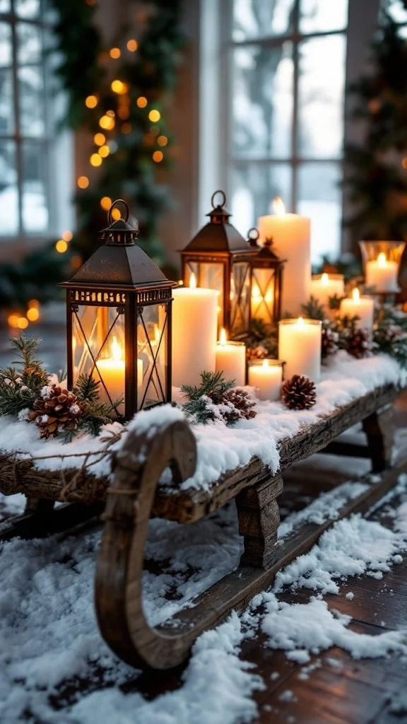 Antique Sled Centerpieces
