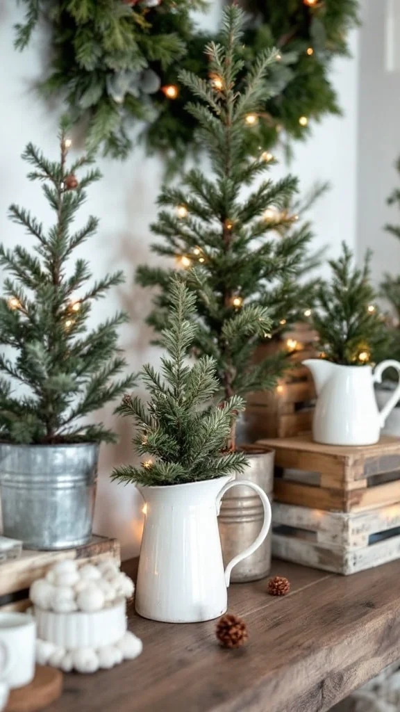 Mini Pine Tree Arrangements for Woodland Vibes