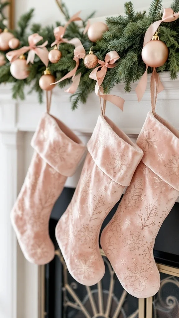 Blush and Metallic Stockings