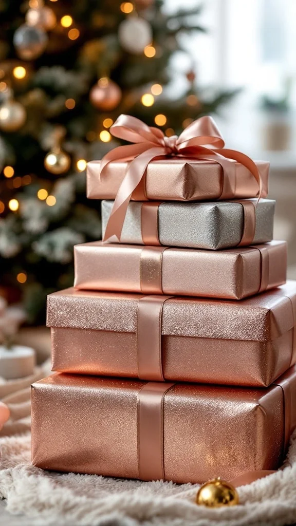 Rose Gold Gift Boxes and Wrapping Paper