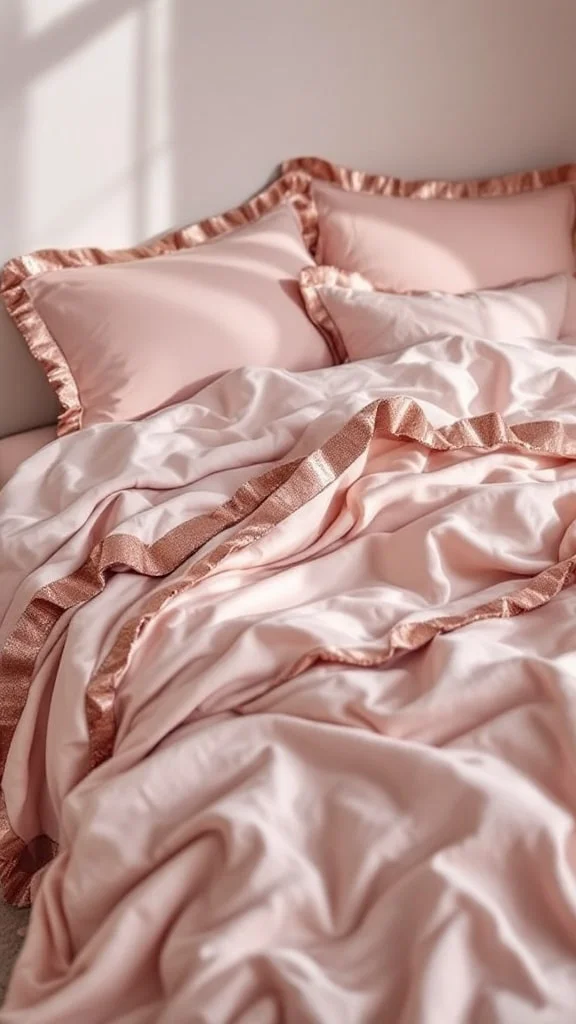 Blush and Rose Gold Bedding