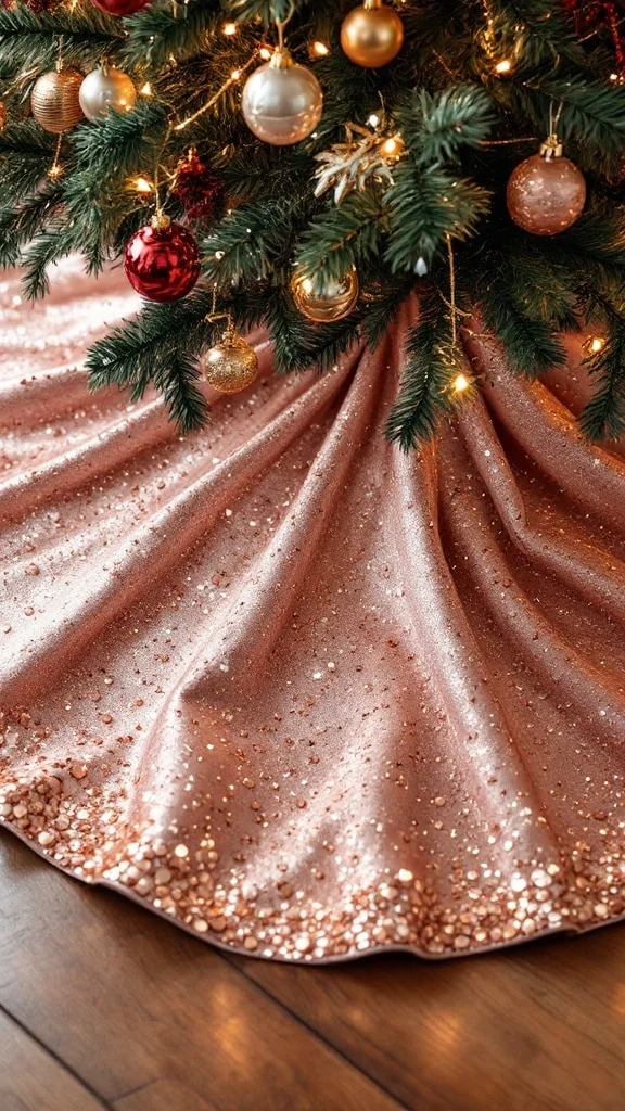 Rose Gold Wreath with Glitter Accents