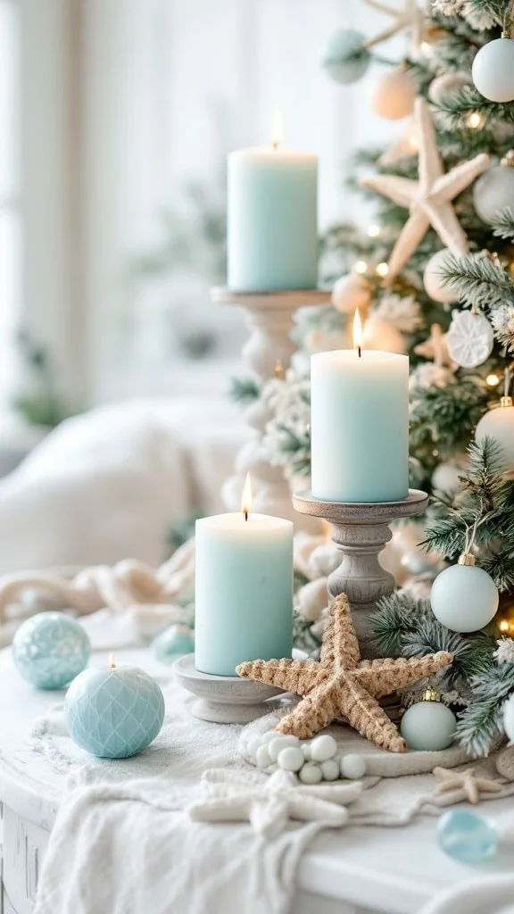 Coastal Blue Holiday Decor