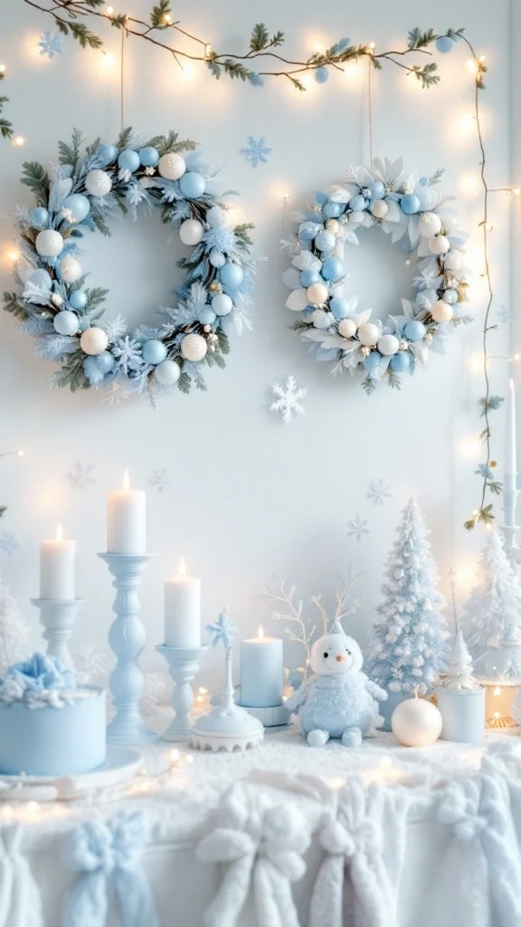 Pastel Baby Blue Holiday Decor