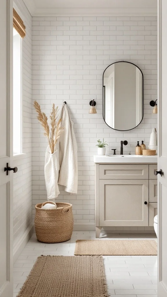 Beige and white bathroom