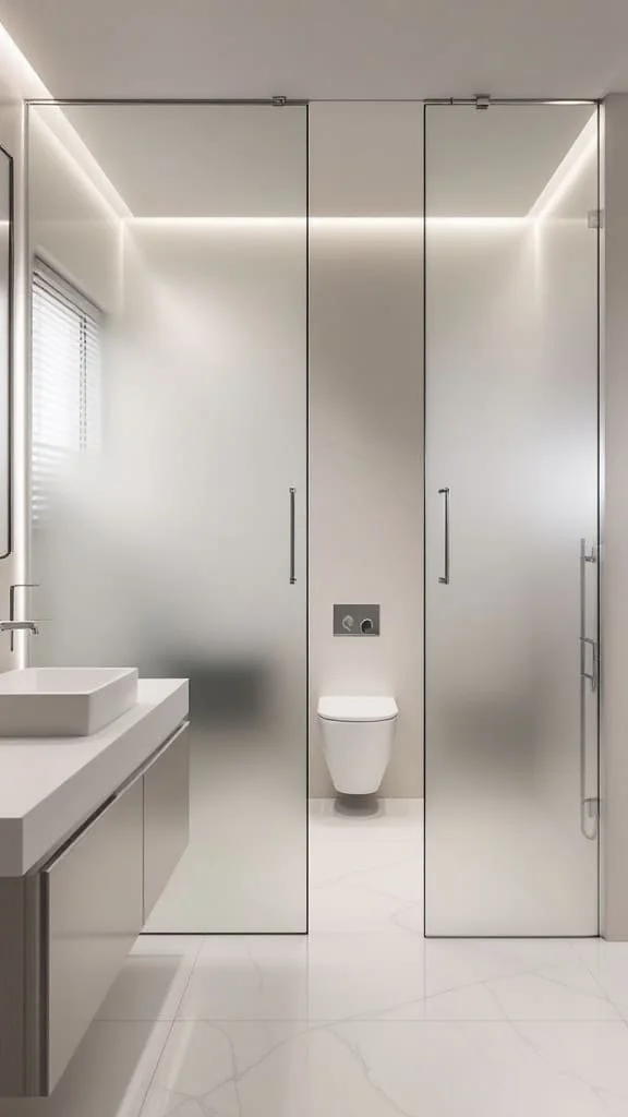 Bathroom with frosted glass