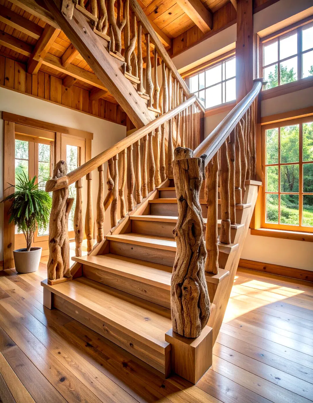 Natural Branch Wood Railings