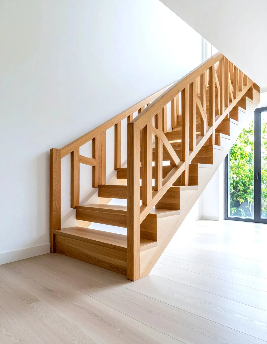 Geometric Pattern Wood Railings