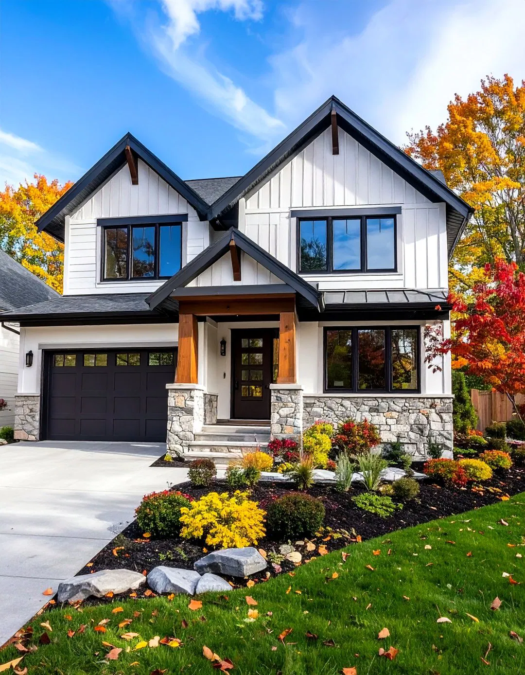 Contemporary Mixed Material Composition - 24 White Siding House Designs