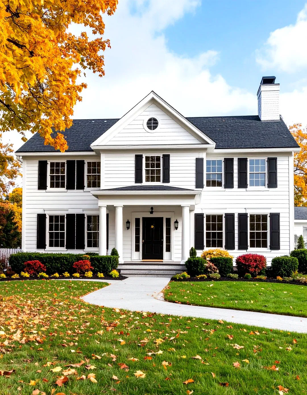 Classic Colonial Horizontal Lap Siding - 24 White Siding House Designs