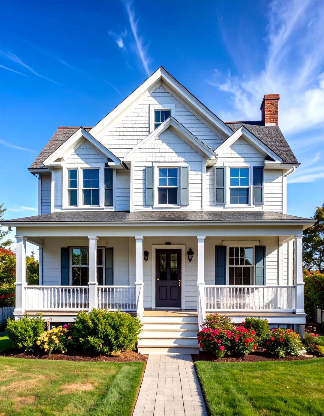 Cape Cod Shingle and Siding Combination - 24 White Siding House Designs