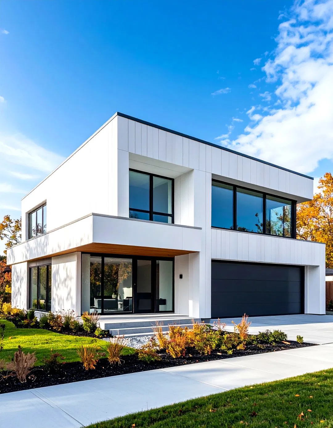 Modern Minimalist Clean Lines - 24 White Siding House Designs