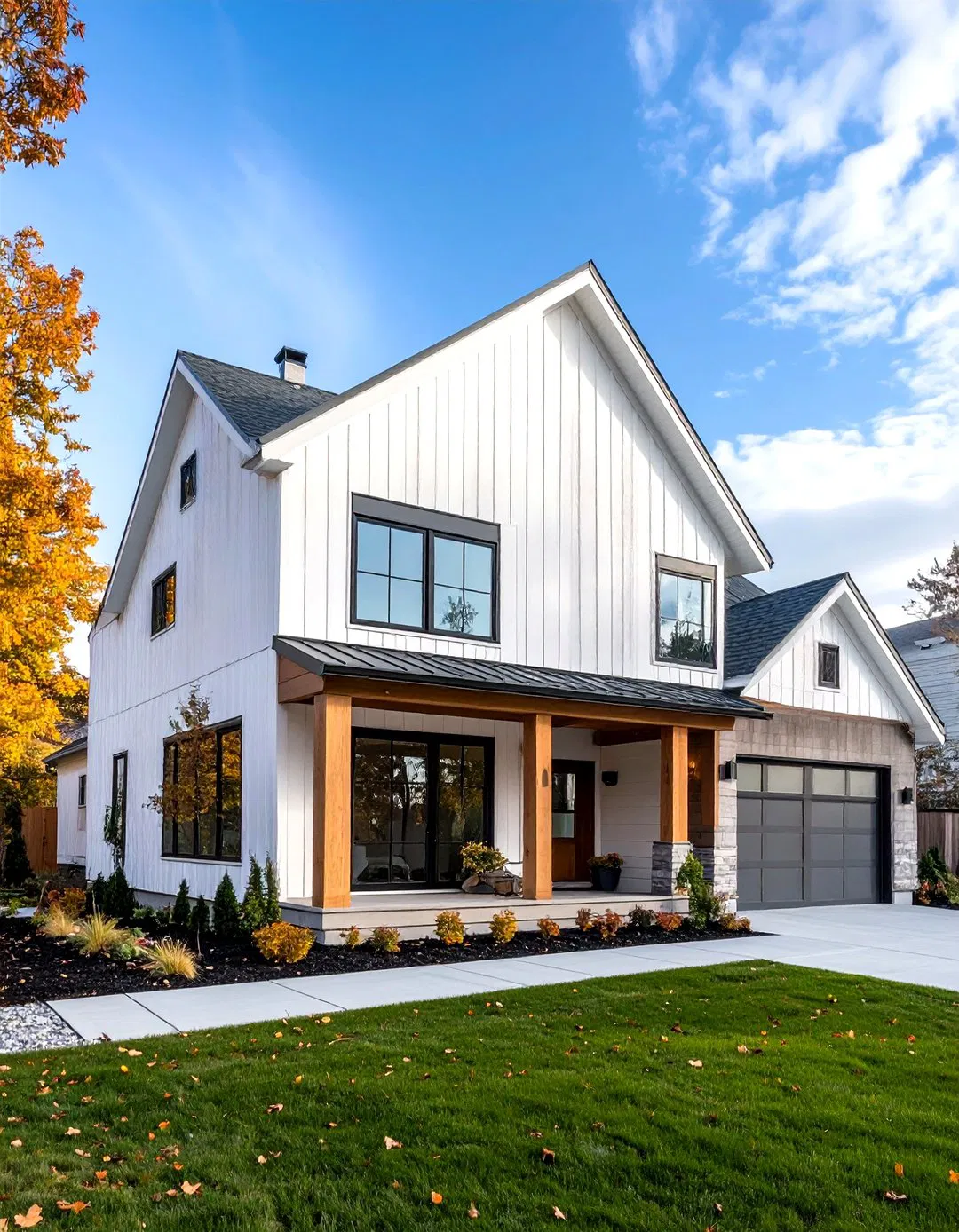 Shed Style Contemporary Angles - 24 White Siding House Designs