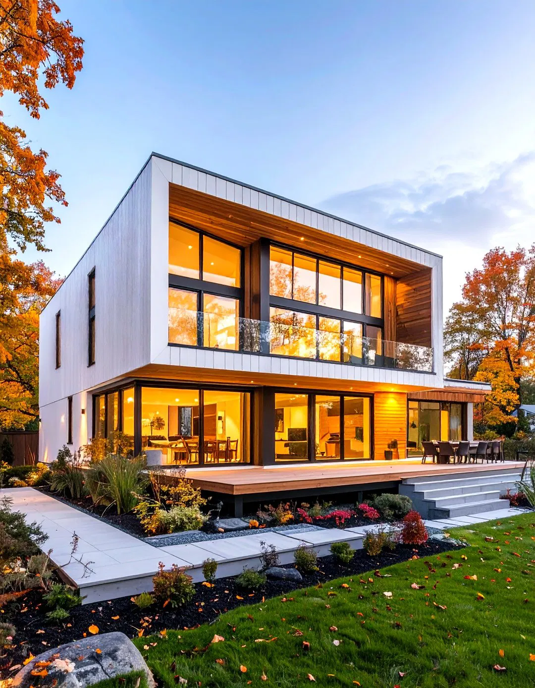 Scandinavian Inspired Minimal White Design - 24 White Siding House Designs