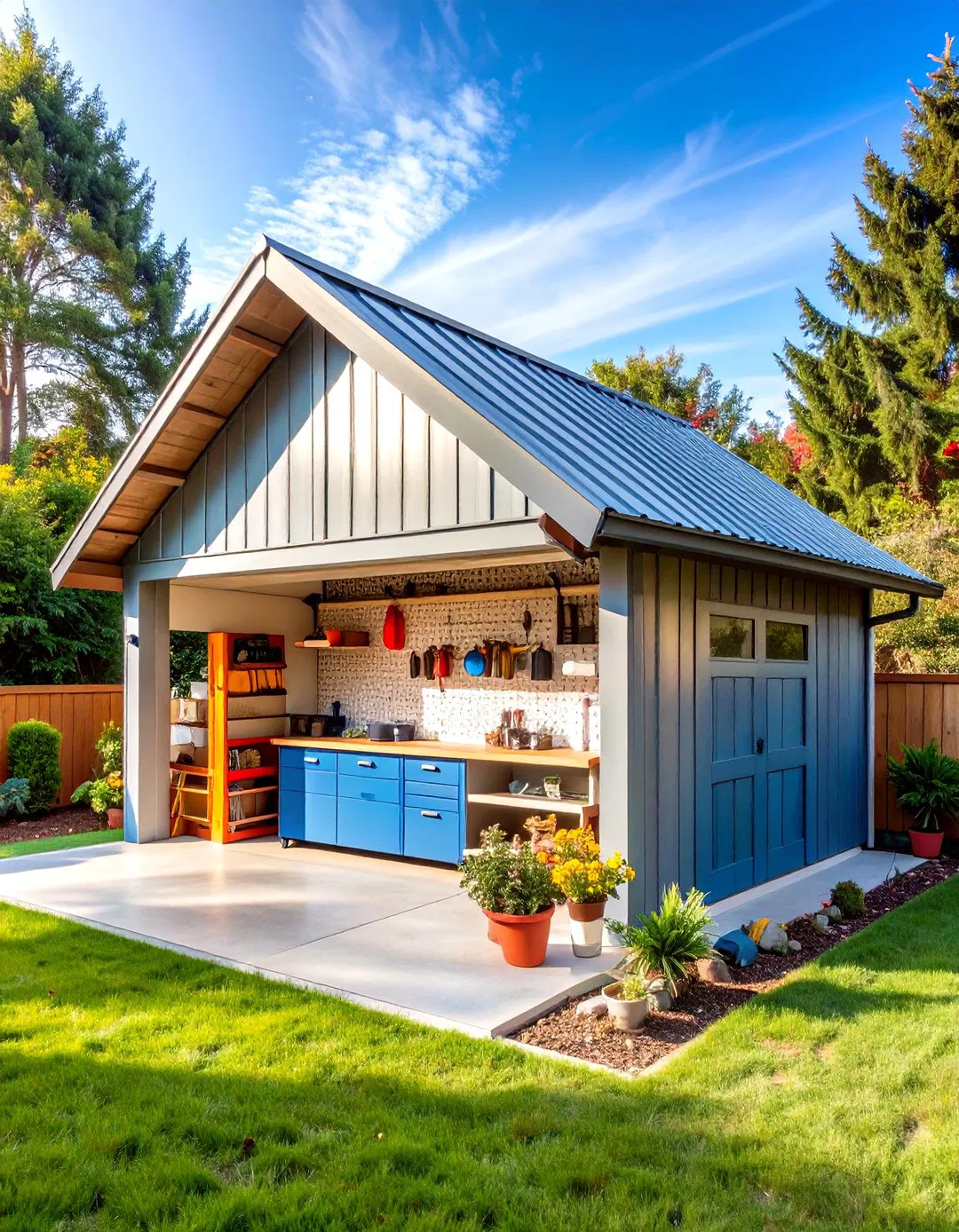 Space-Saving Lean-To Workshop Storage