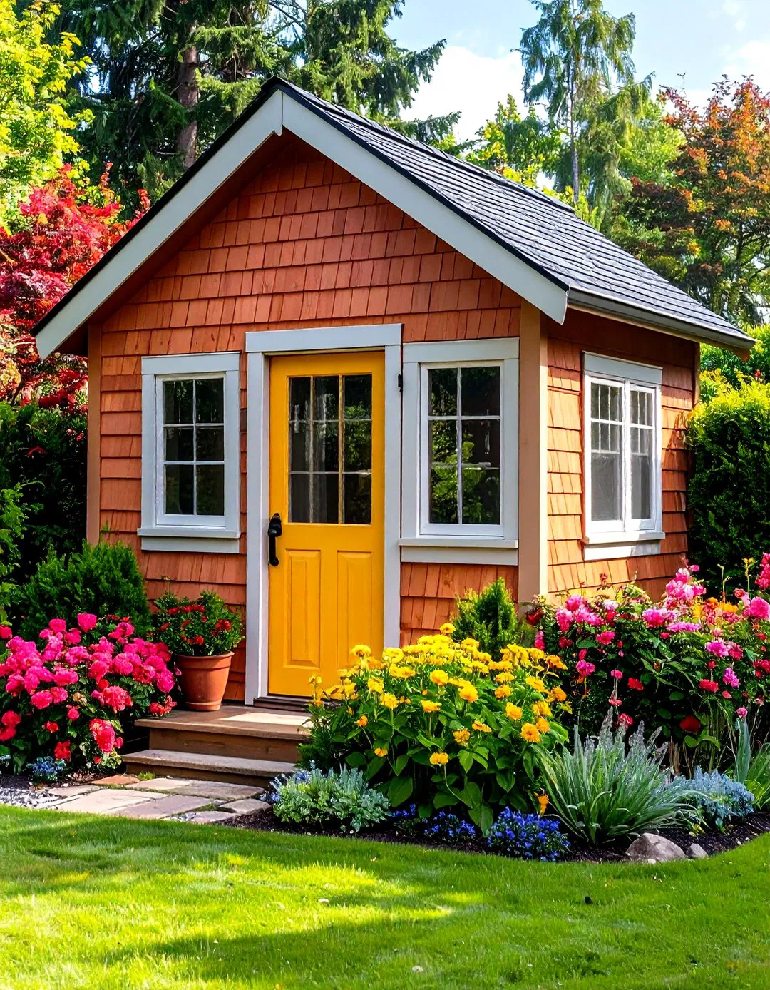 Charming Cedar Shingle Cottage Storage
