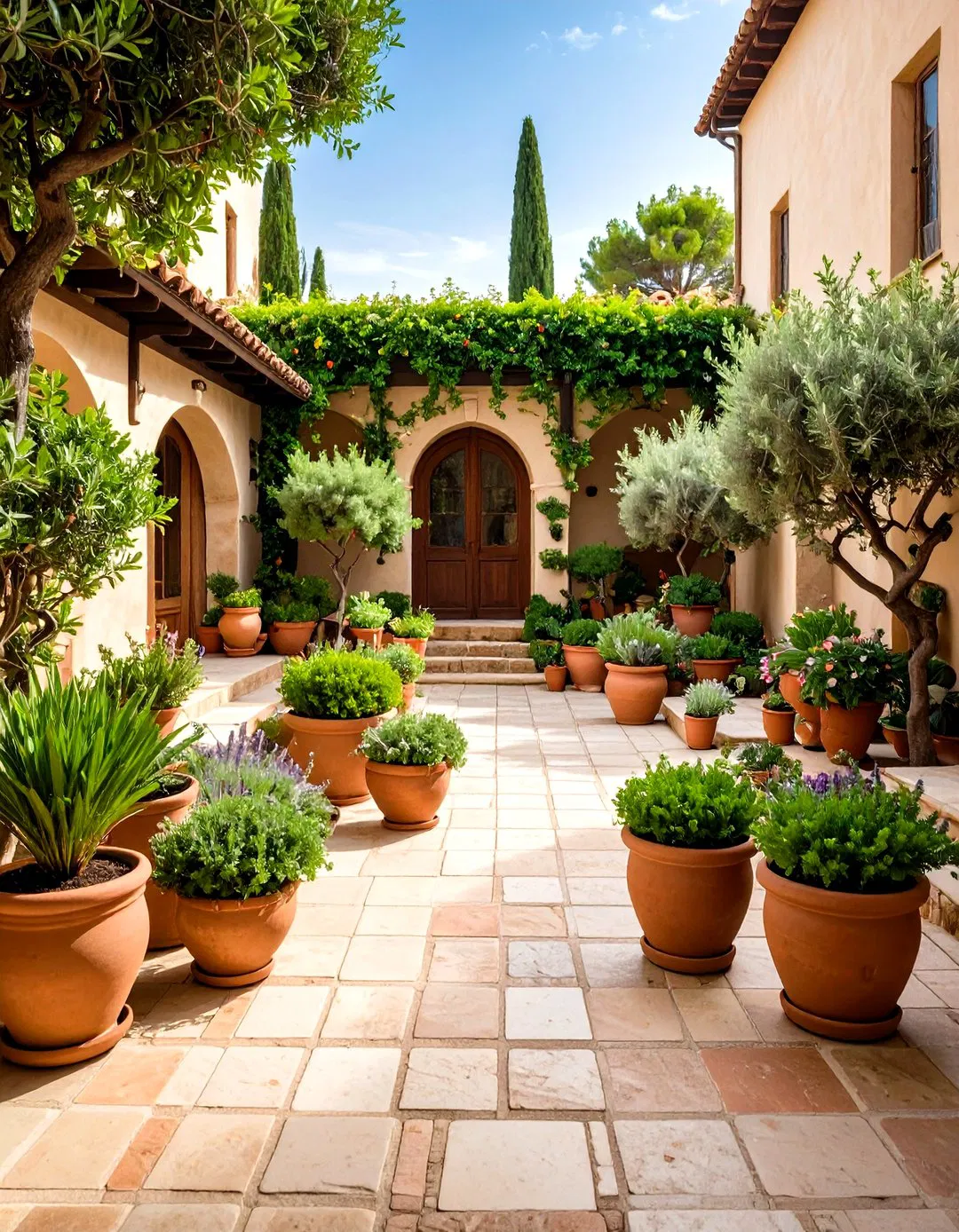Mediterranean Courtyard Style - Xeriscape Ideas