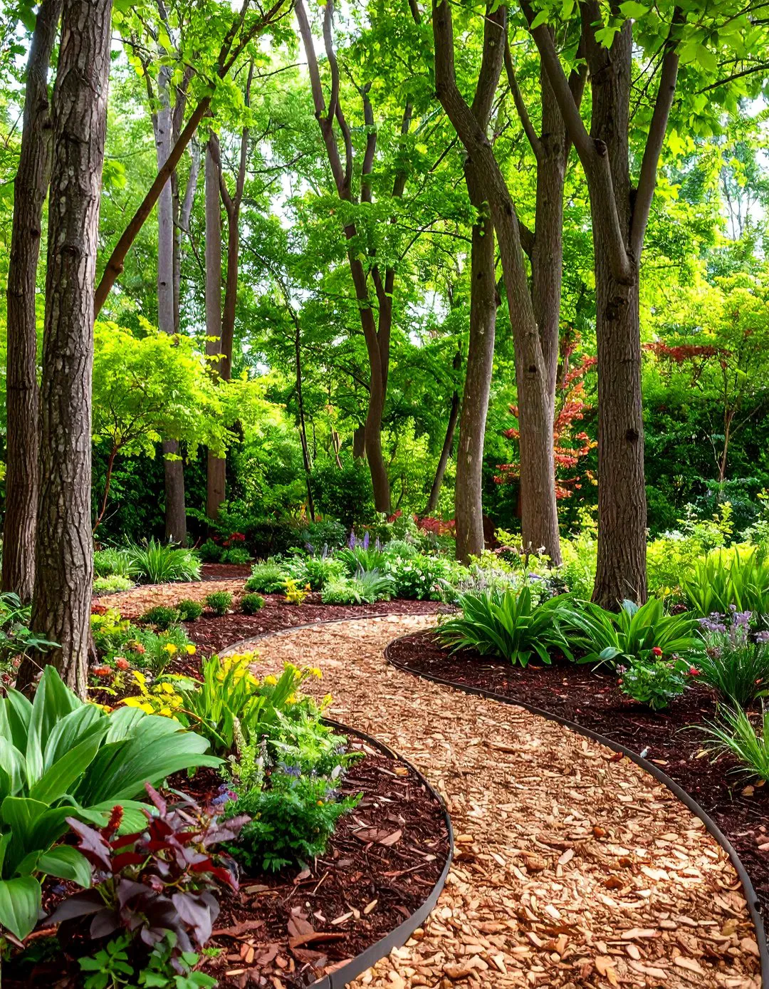 Mulched Woodland Design - Xeriscape Ideas