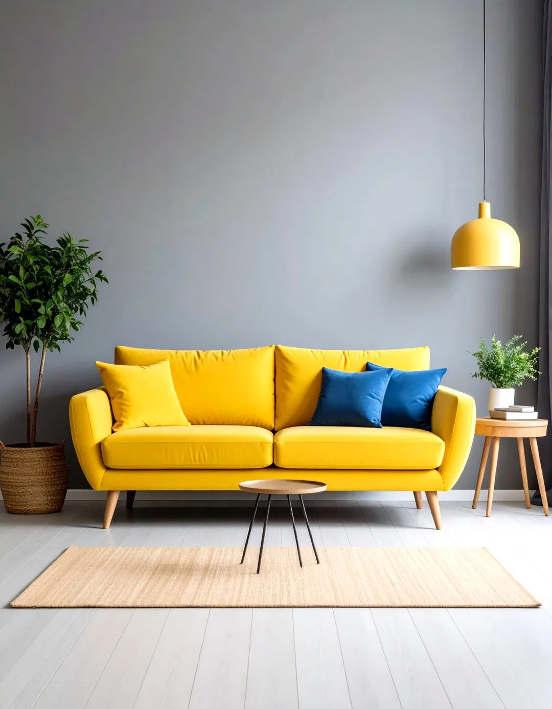 Sunflower Yellow Statement Sofa Living Room