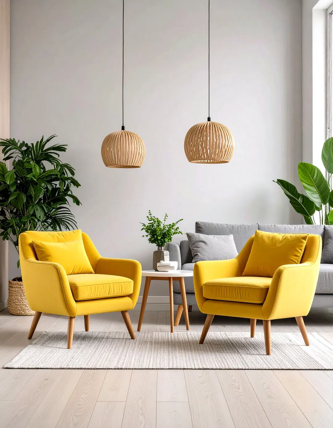 Lemon Yellow Accent Chairs Living Room