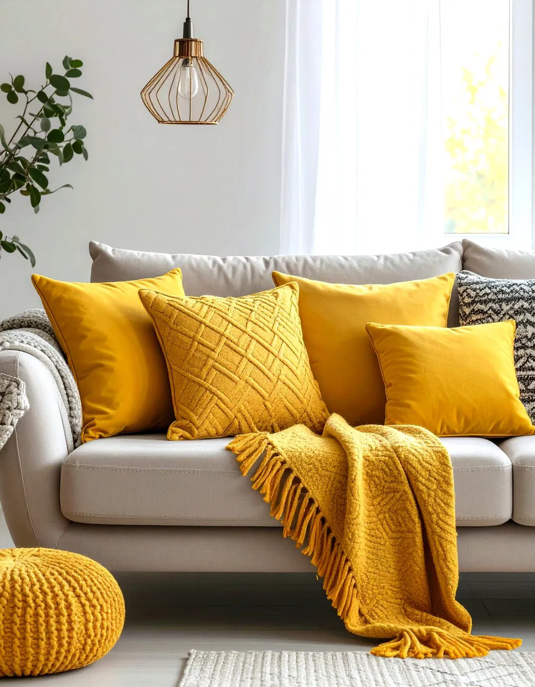 Mustard Yellow Throw Pillows Living Room