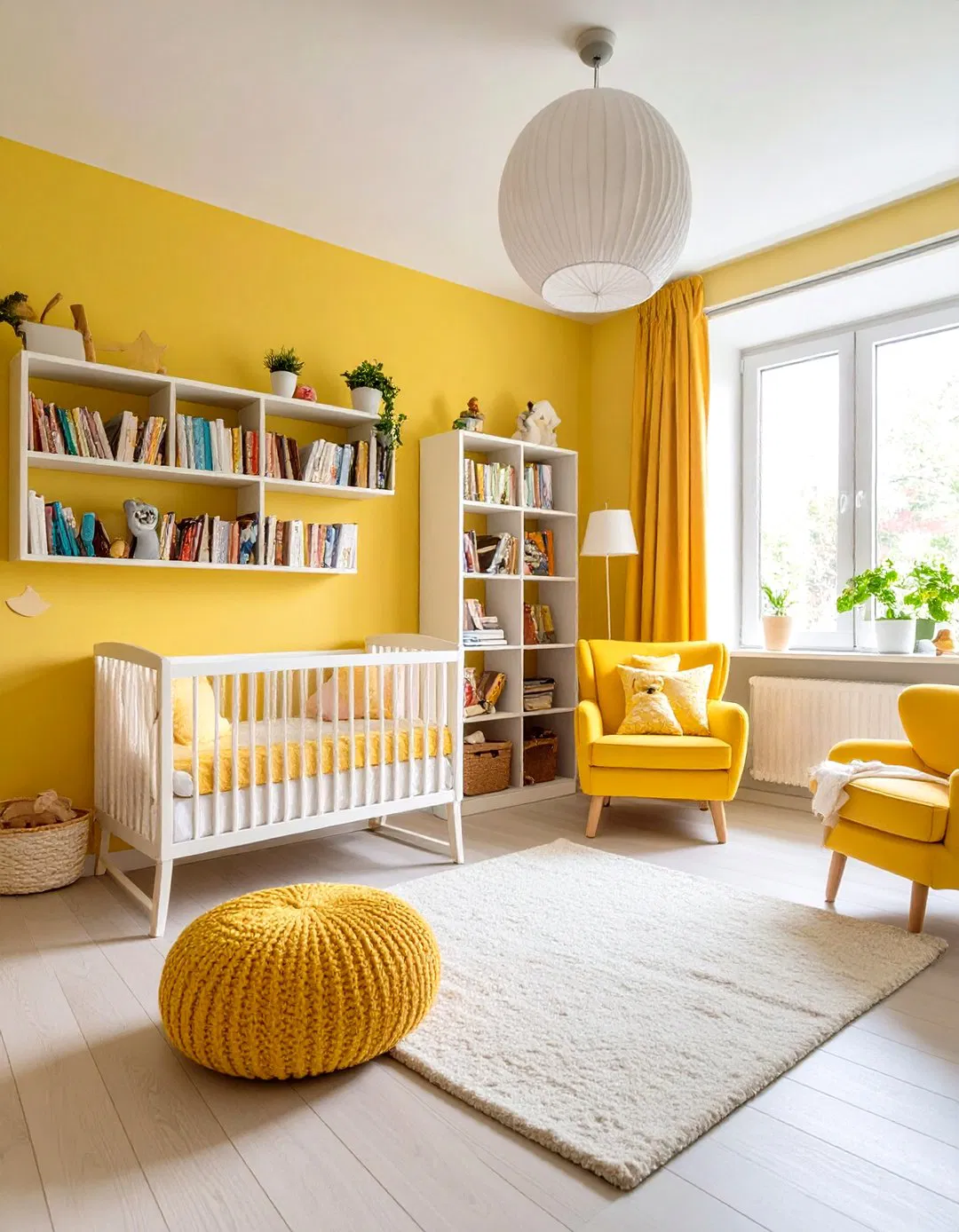 Muted Yellow Reading Nook Focus