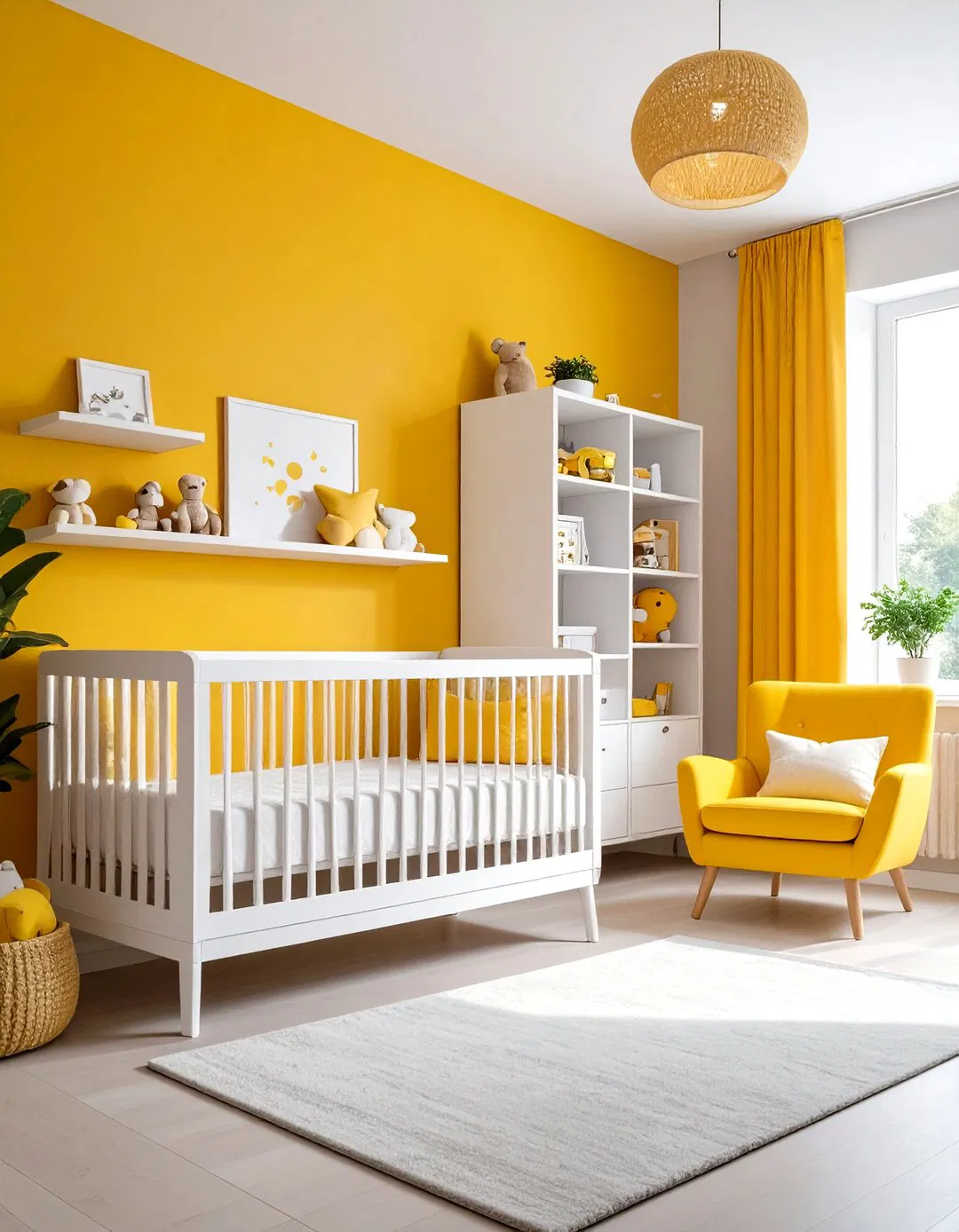 Modern Yellow Nursery with Smart Storage