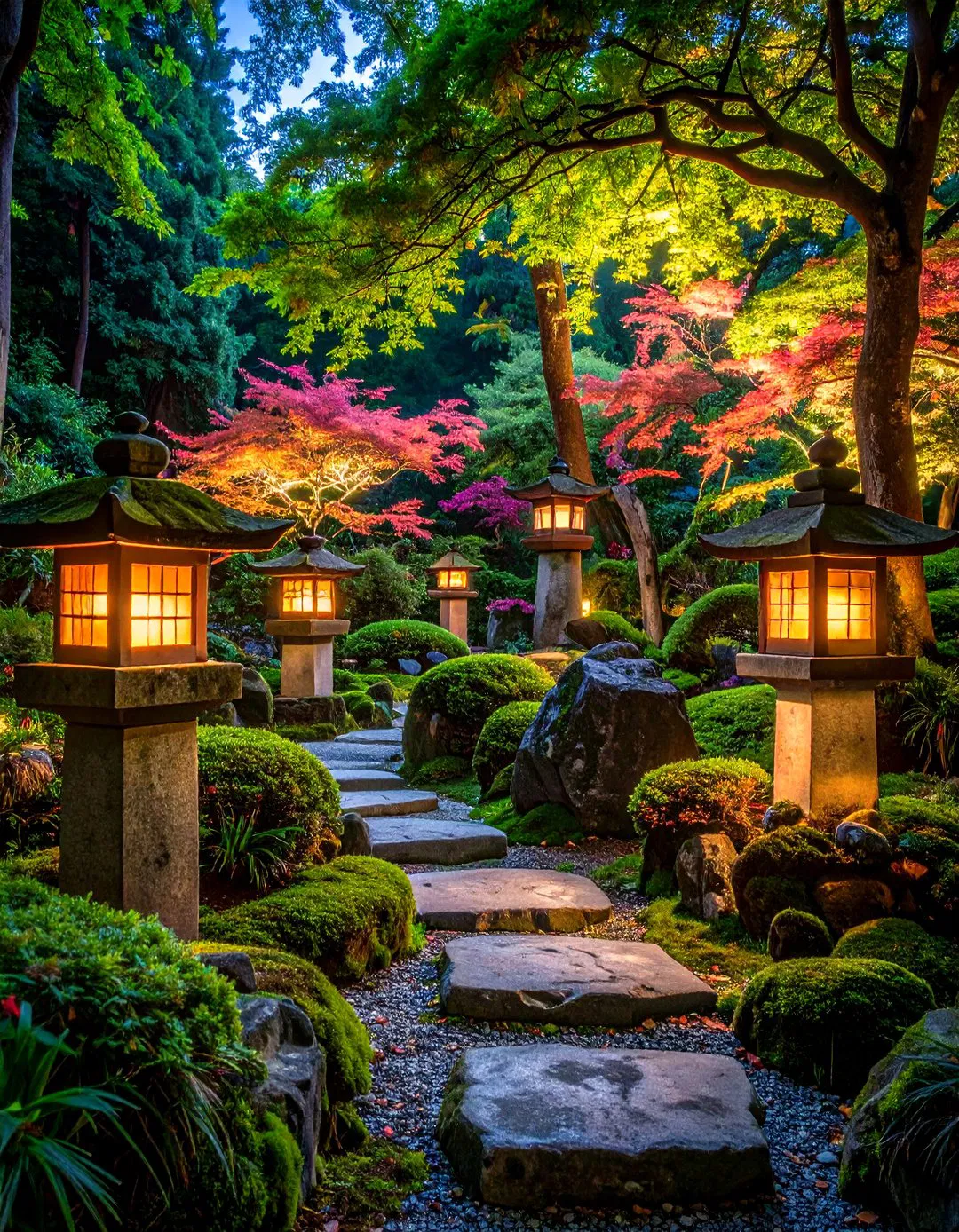Lantern-Lit Evening Ambiance - Zen Garden Ideas