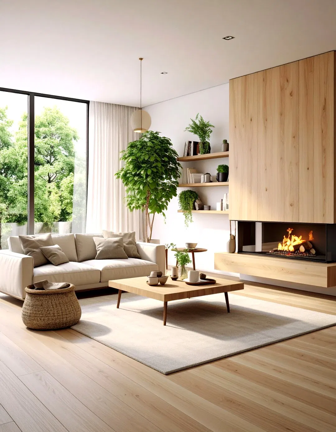 Contemporary Maple Floating Shelf Mantel