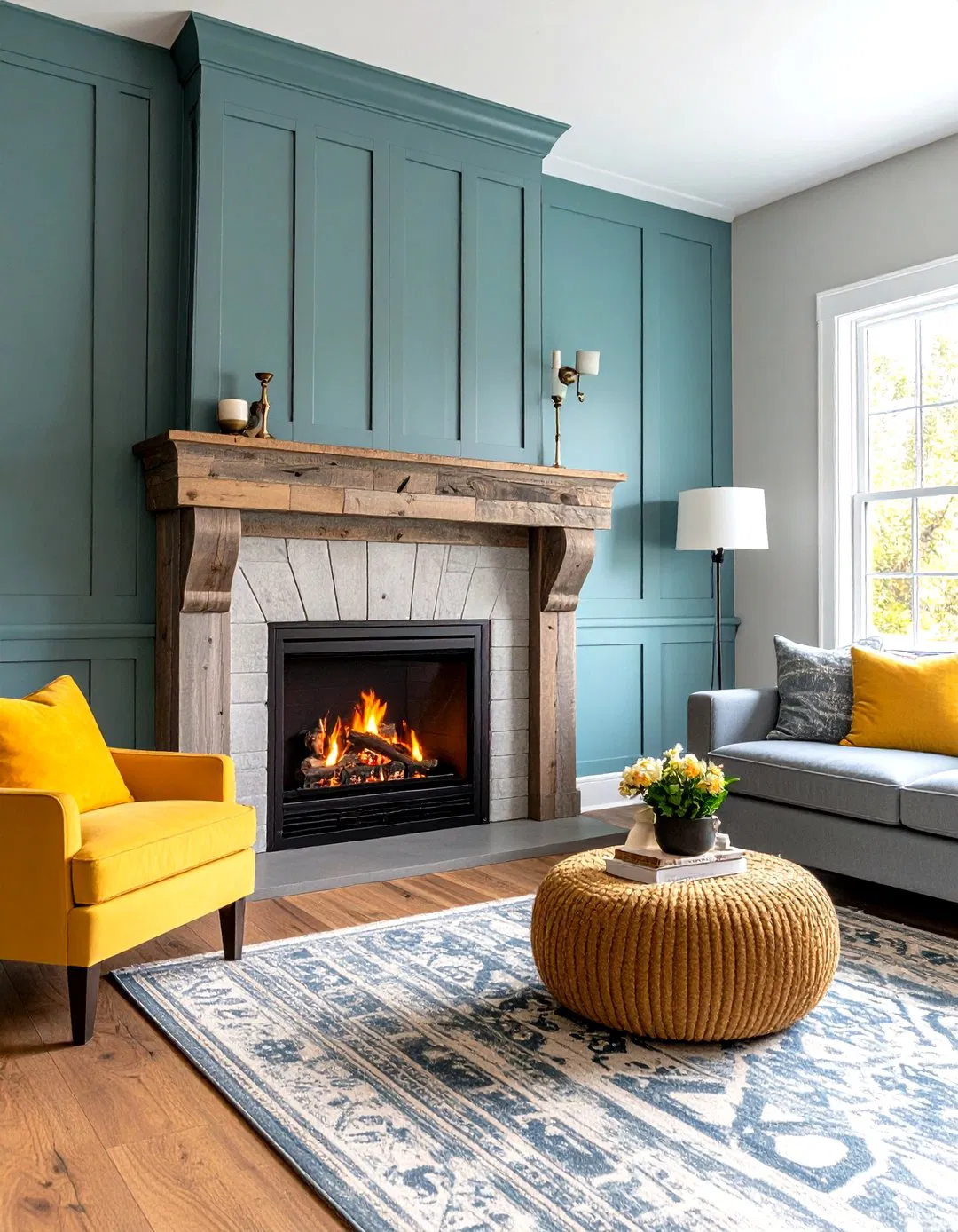 Reclaimed Barnwood Mantel with Corbels