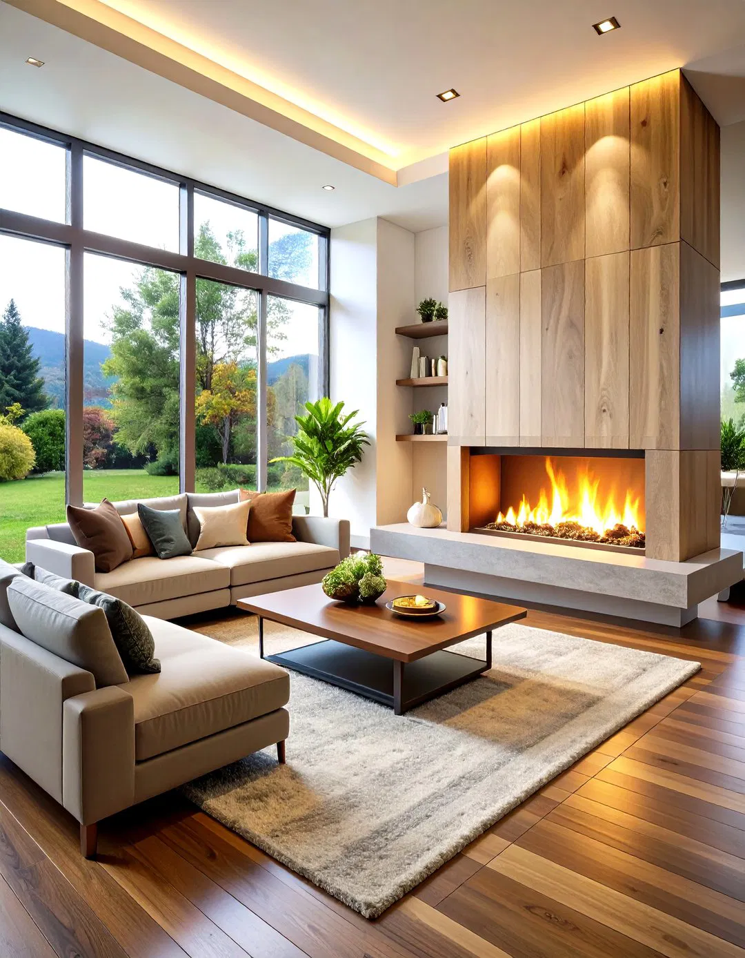 Modern Ash Wood Floating Mantel