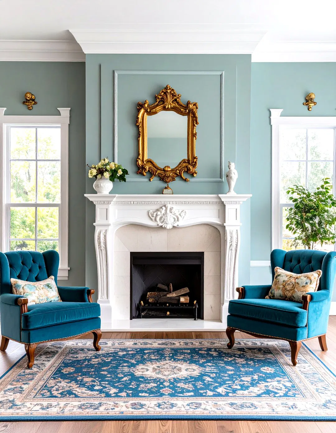 Traditional Poplar Mantel with Crown Molding