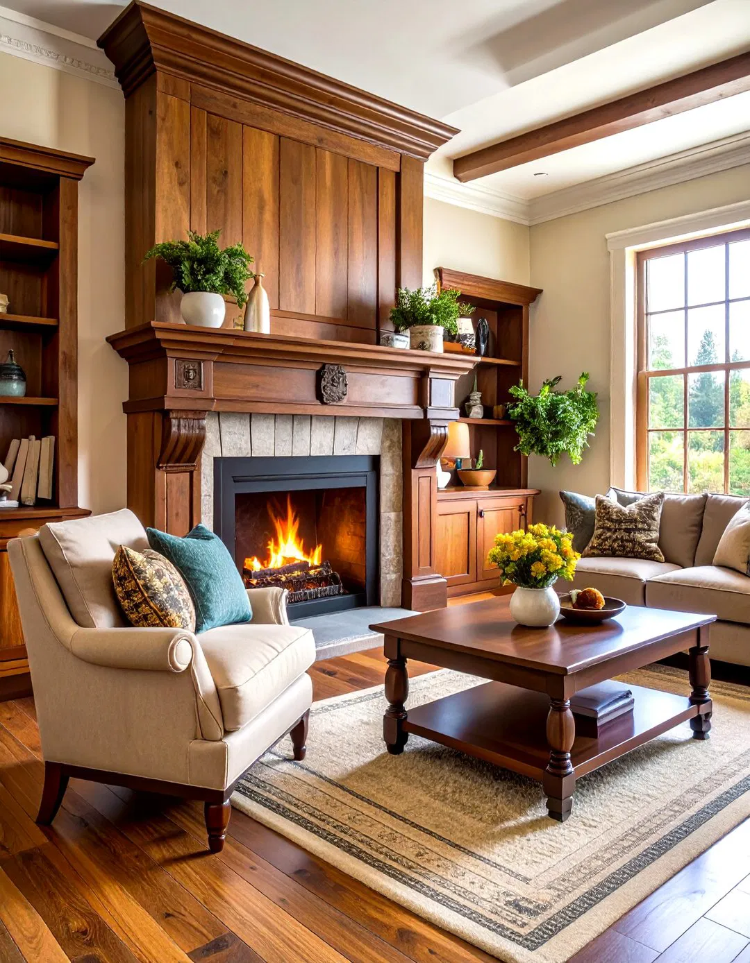 Antique Chestnut Hand Hewn Mantel