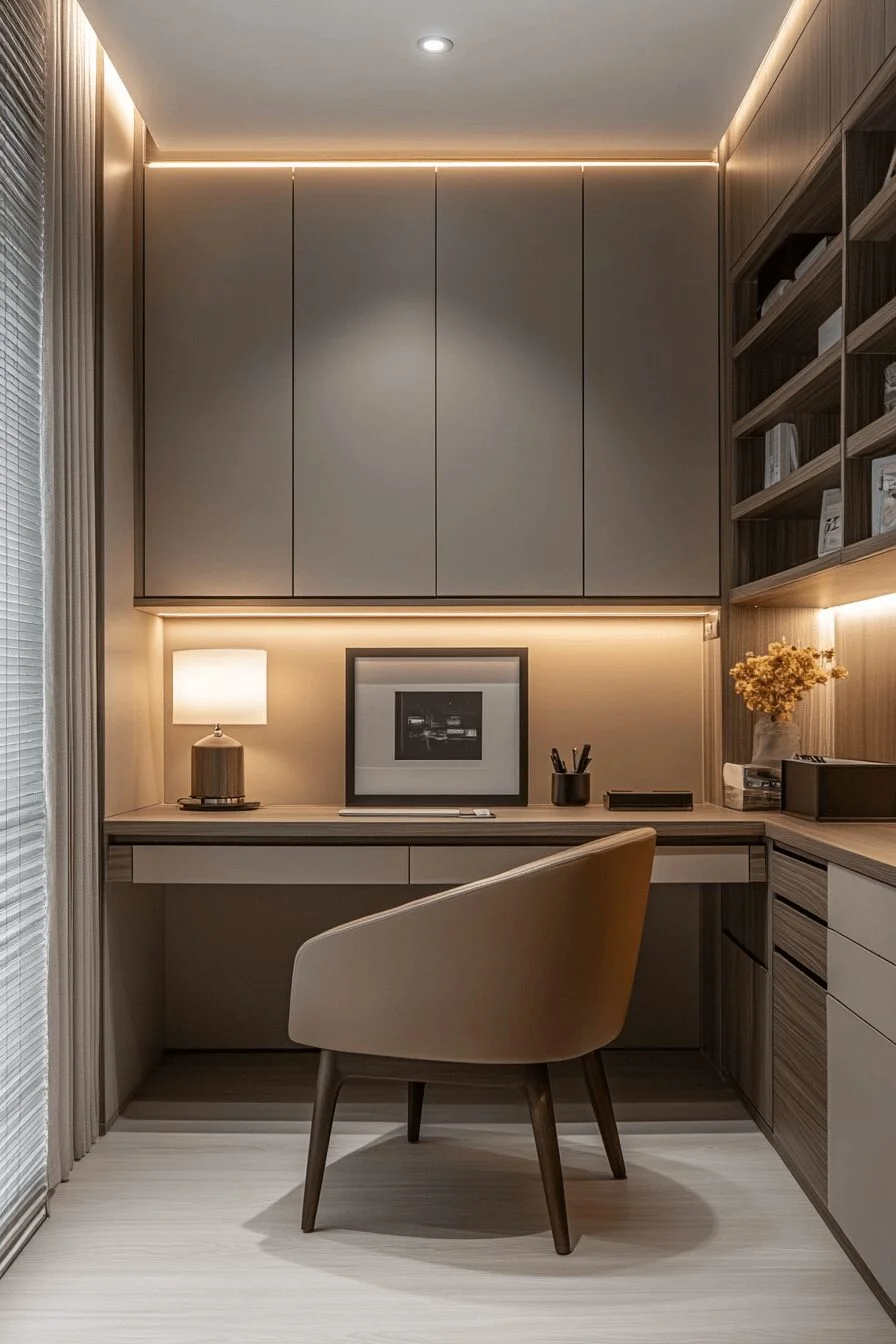Minimalist Home Office with Organized Simplicity