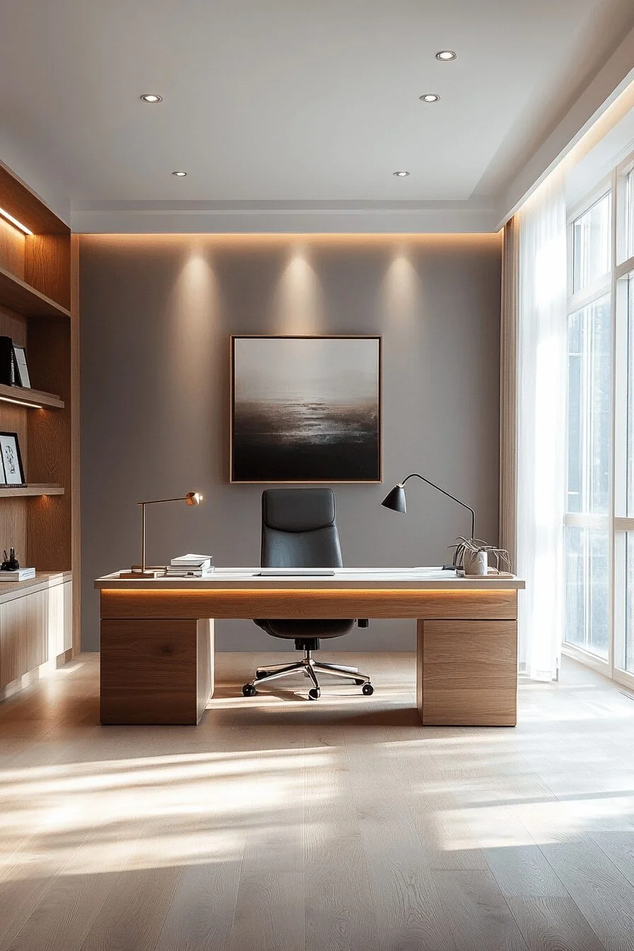 Minimalist Home Office with Expansive Openness