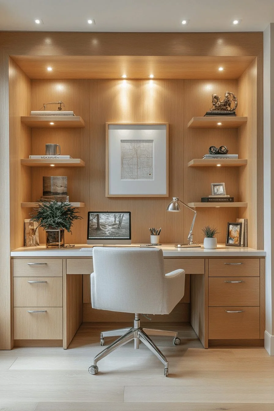 Minimalist Home Office with Symmetrical Order