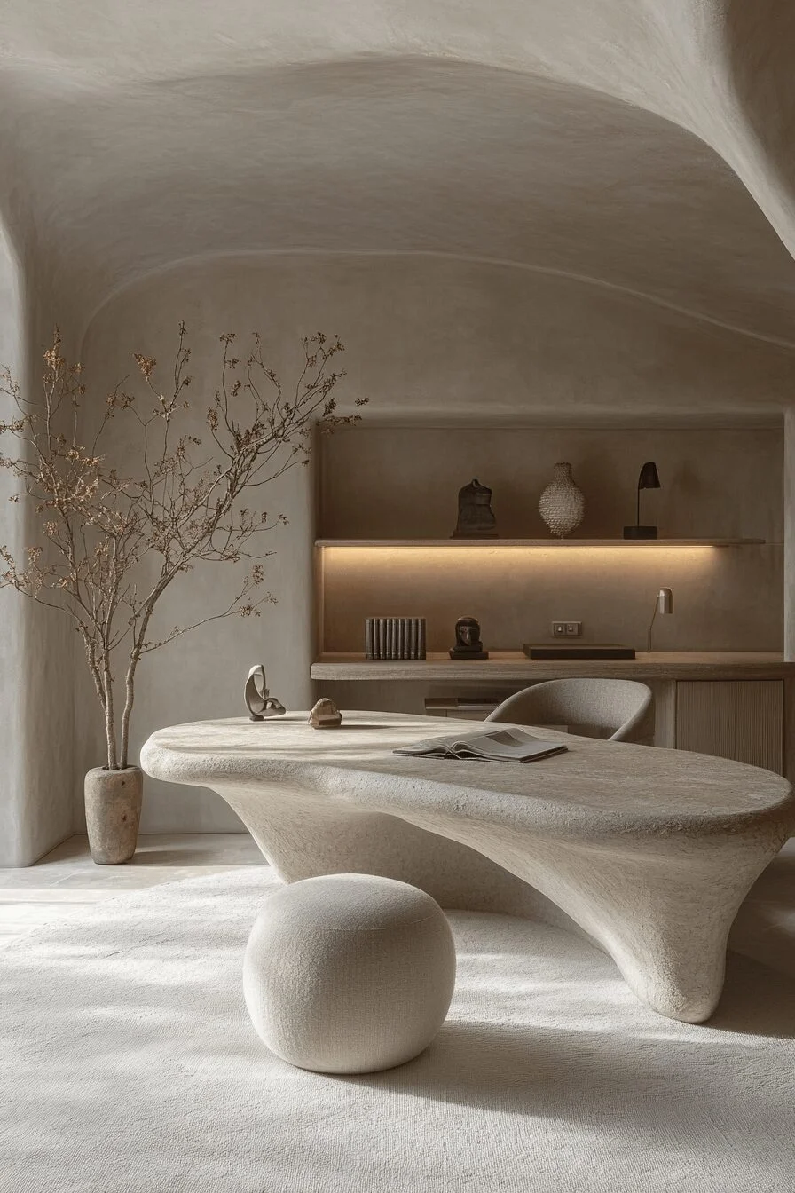 Minimalist Home Office with Subtle Serenity