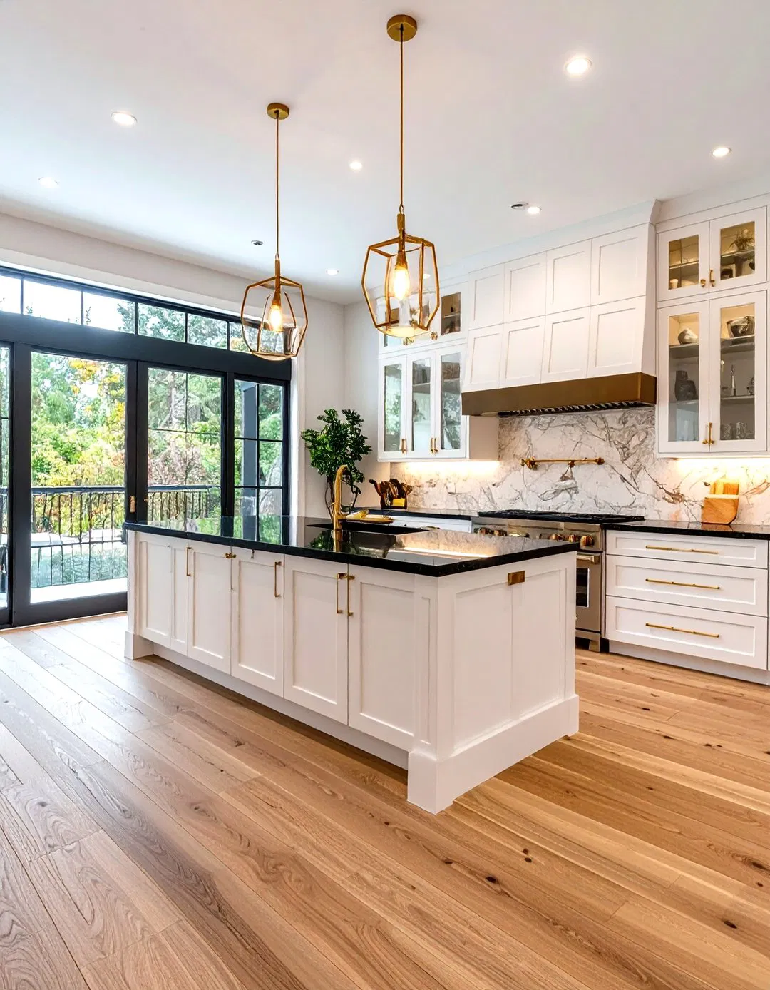 Transitional Kitchen with Mixed Materials