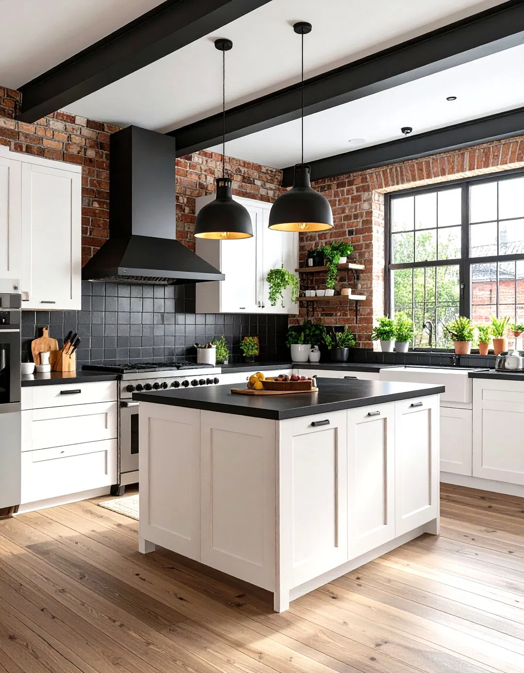 Industrial Style Kitchen with Exposed Elements
