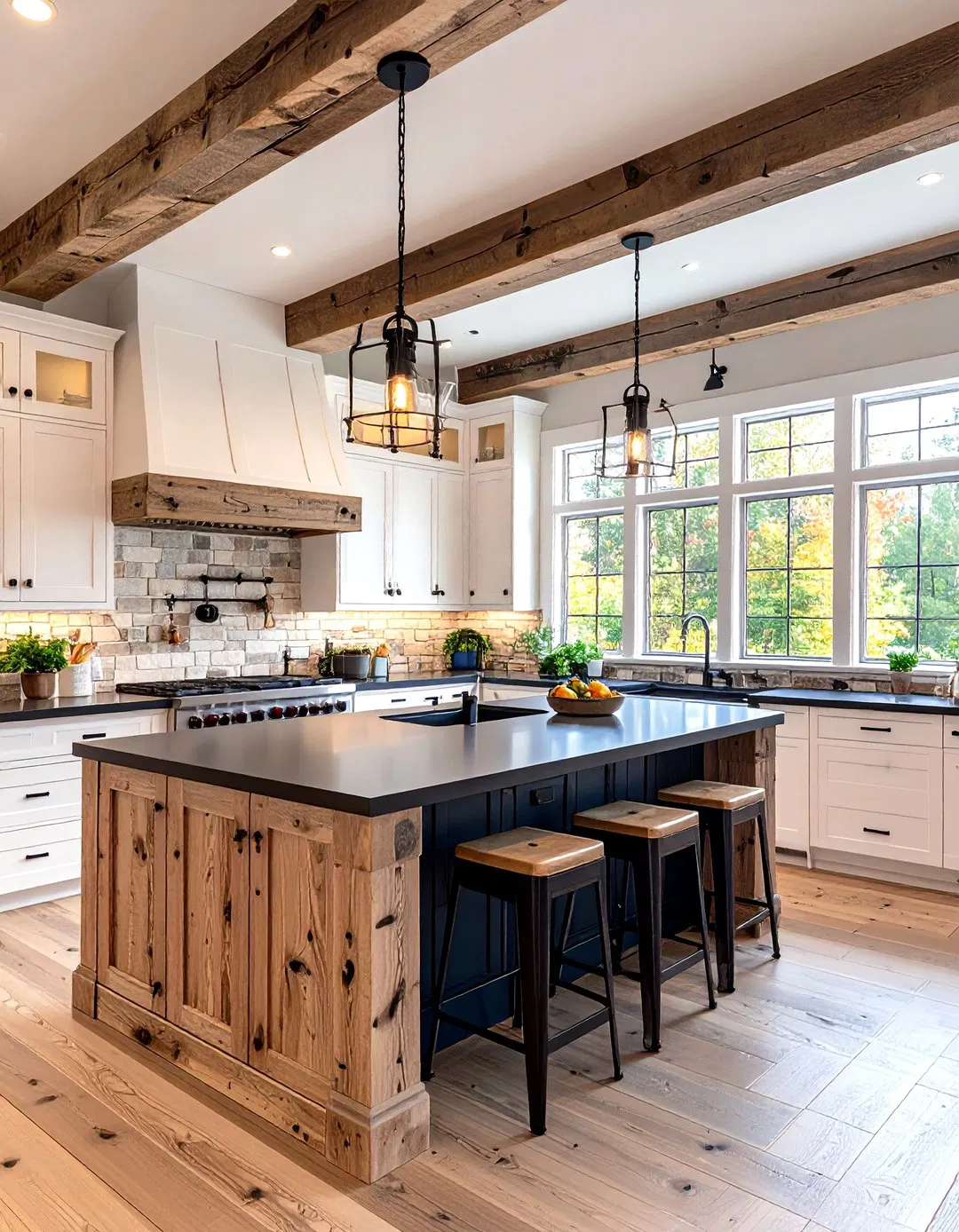 Rustic Kitchen with Reclaimed Wood Elements
