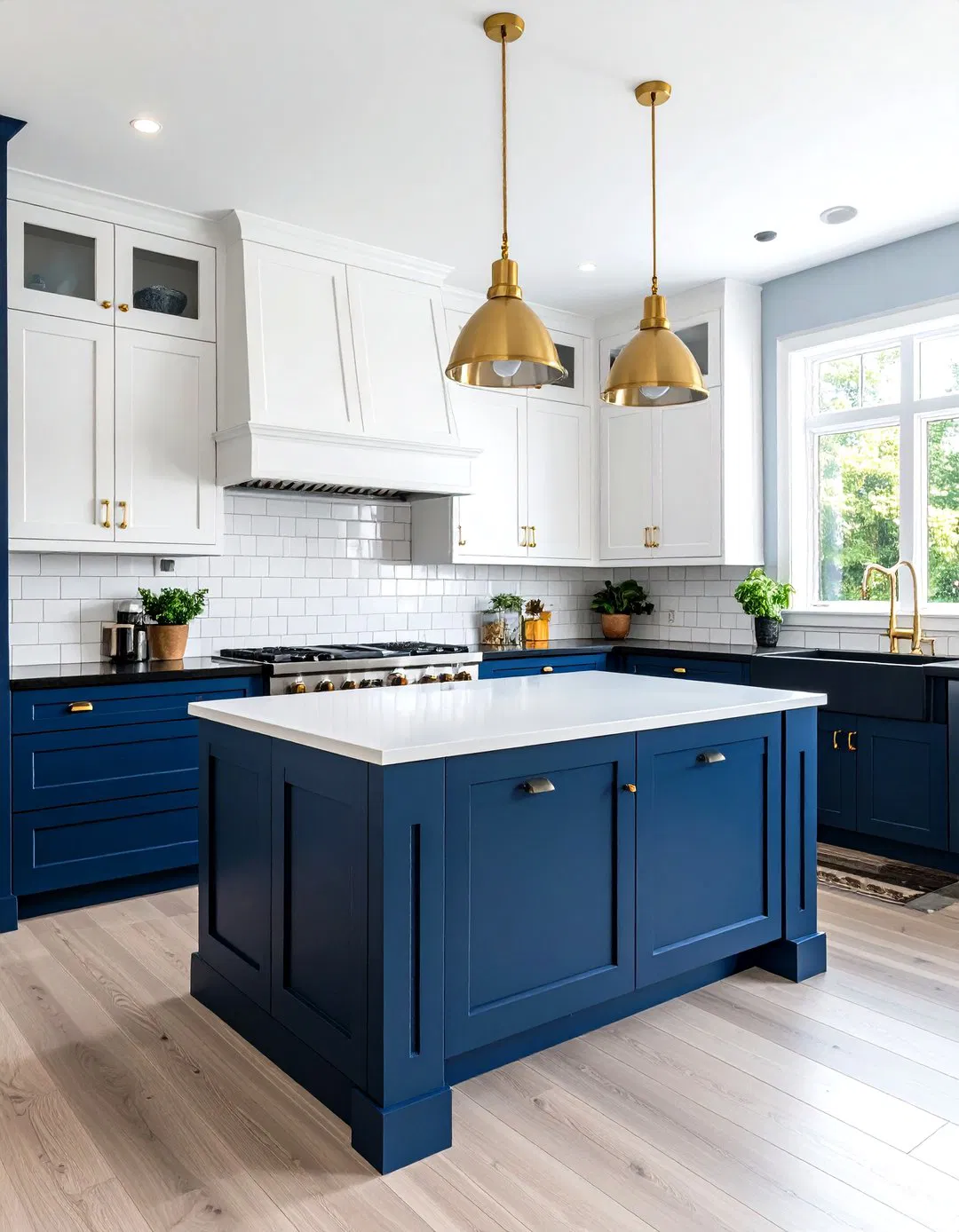 Two-Tone Cabinet Kitchen with Color Blocking