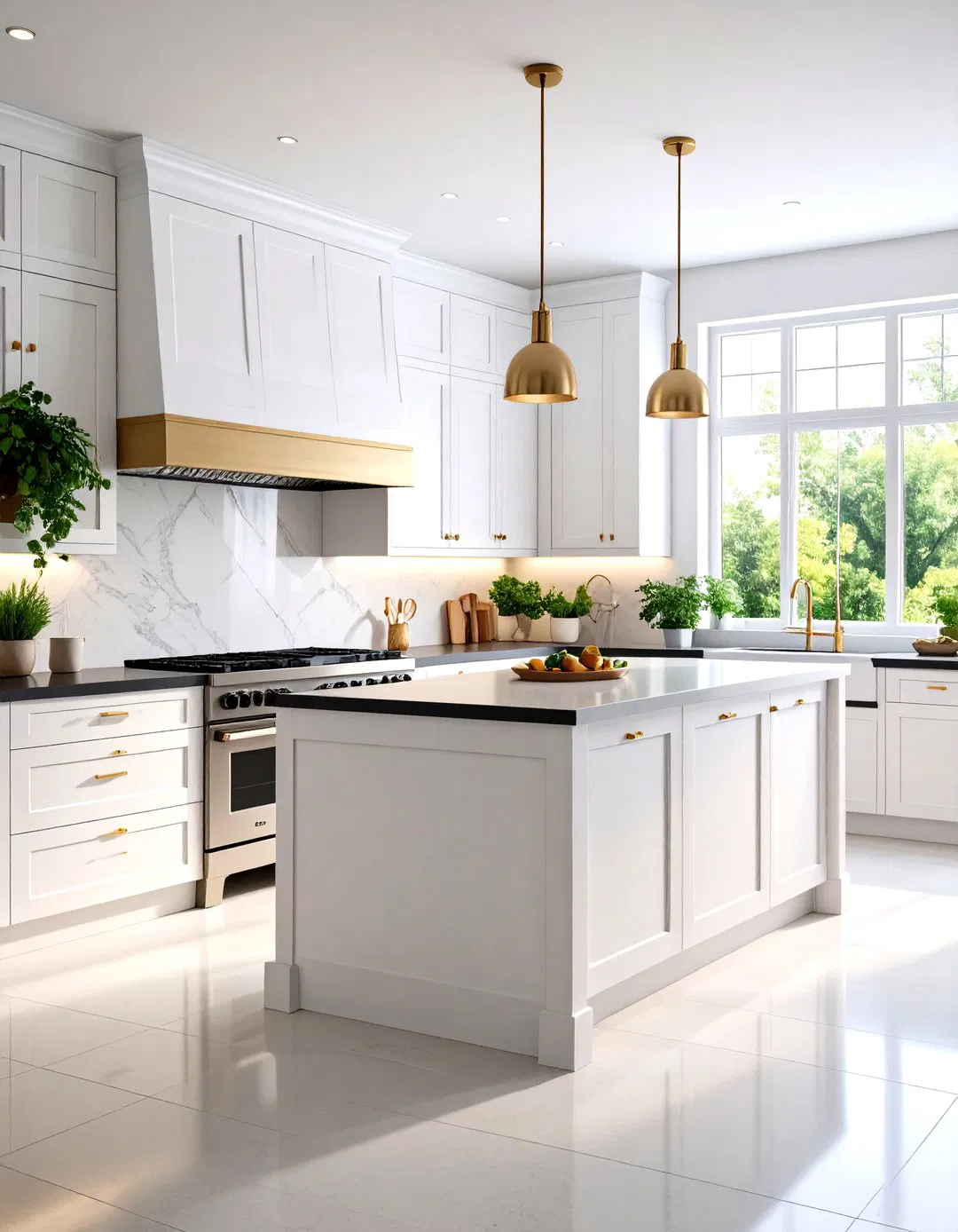 Monochromatic Kitchen with Textural Elements