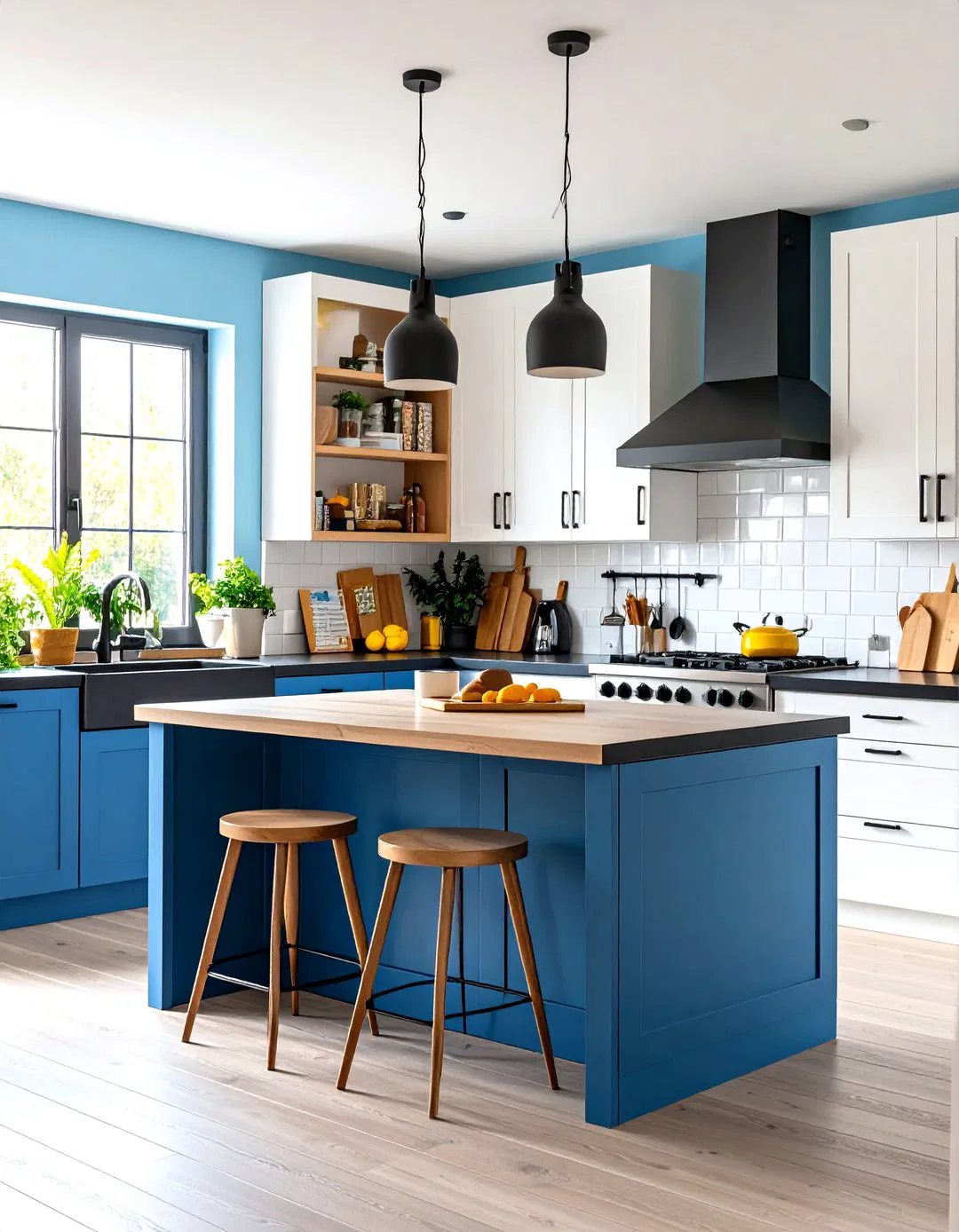 Family Kitchen with Homework Station Integration