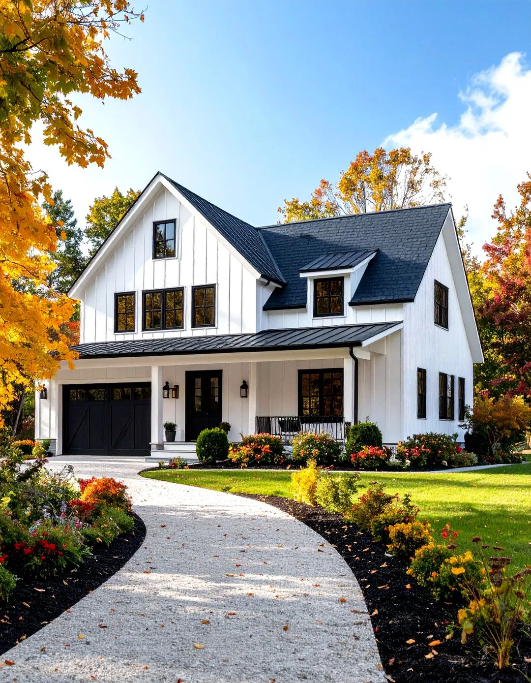 Outbuilding Design Coordination - White Farmhouse with Black Windows