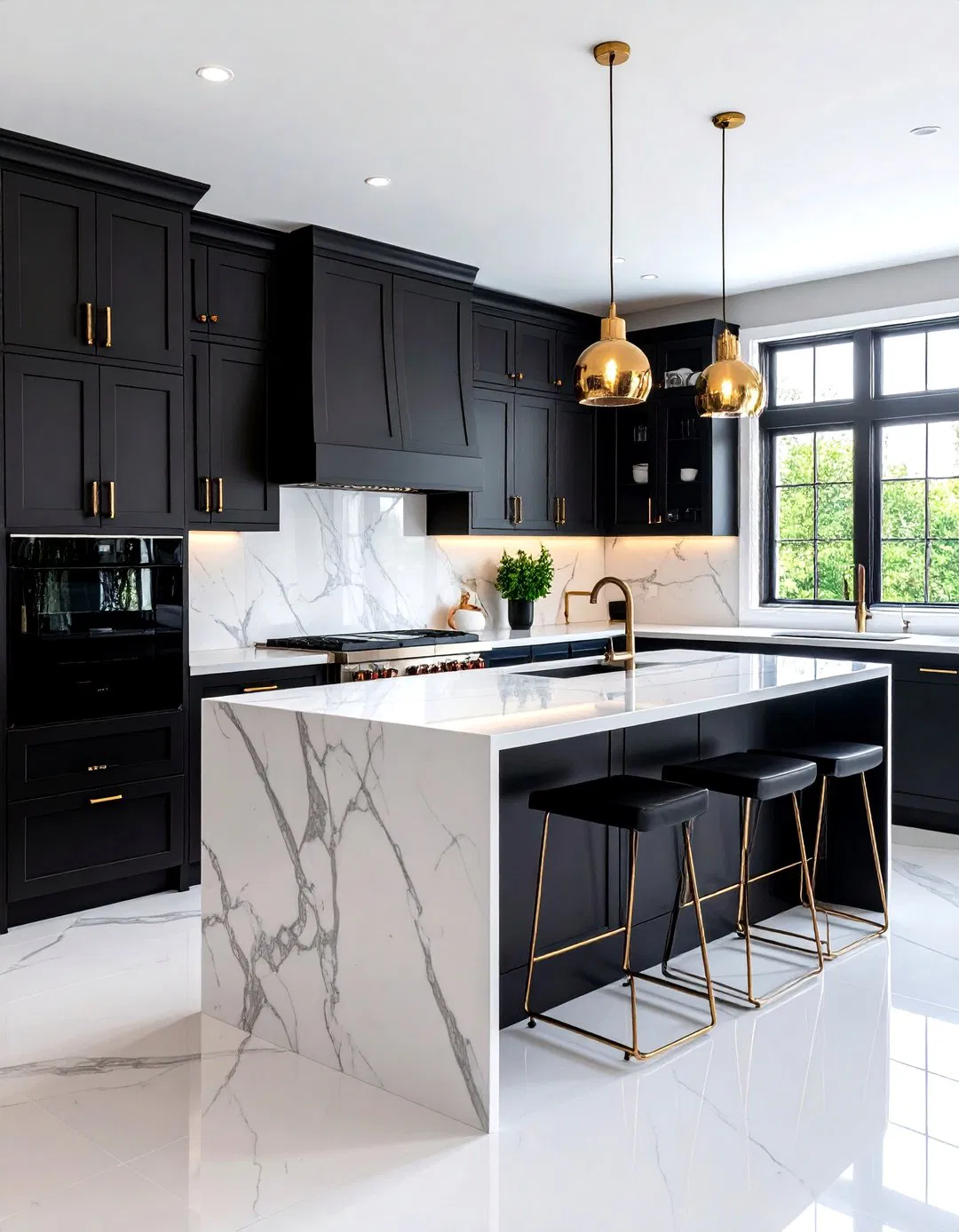 Black Cabinets with Black Appliances