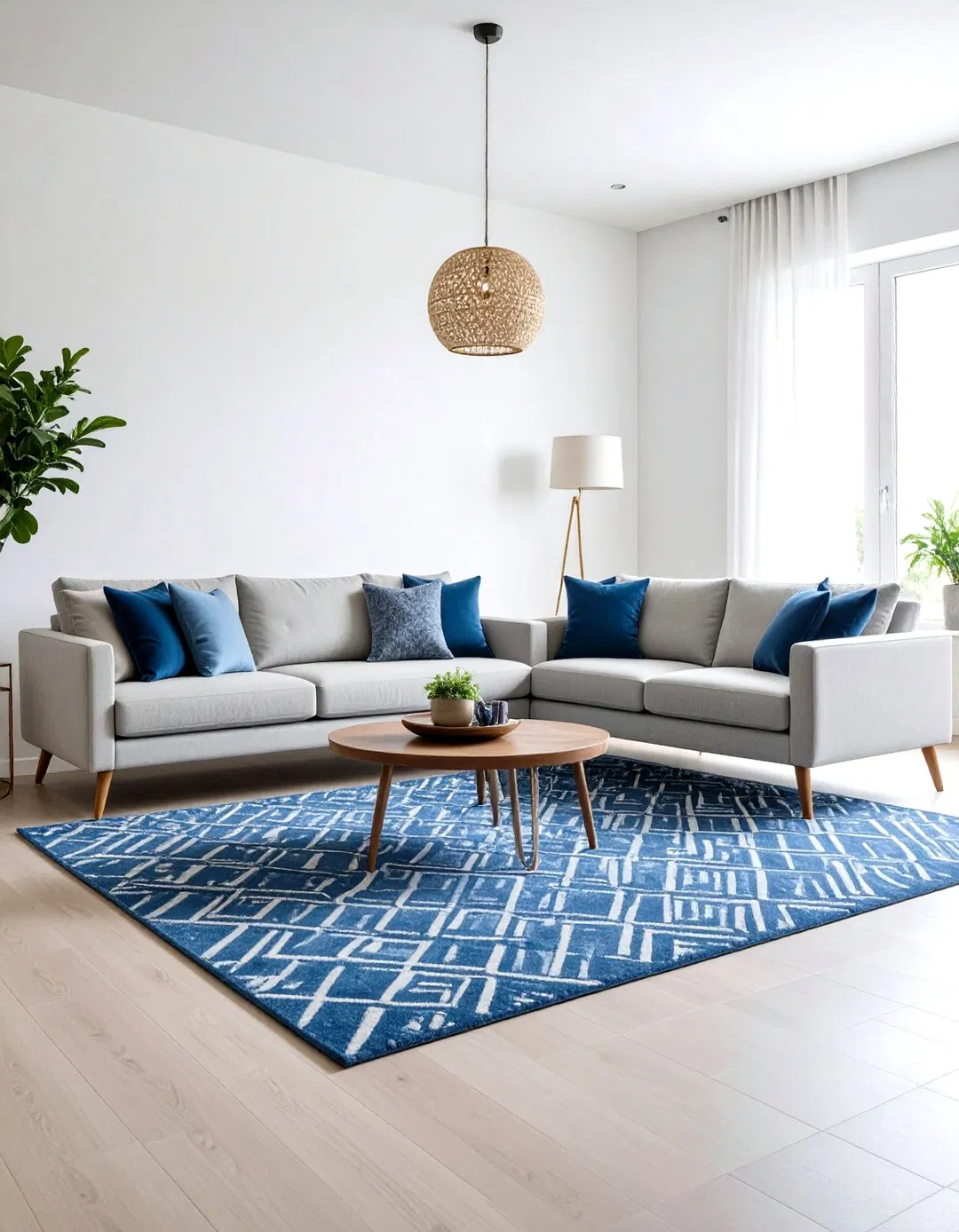 Steel Blue Contemporary Rug Styling
