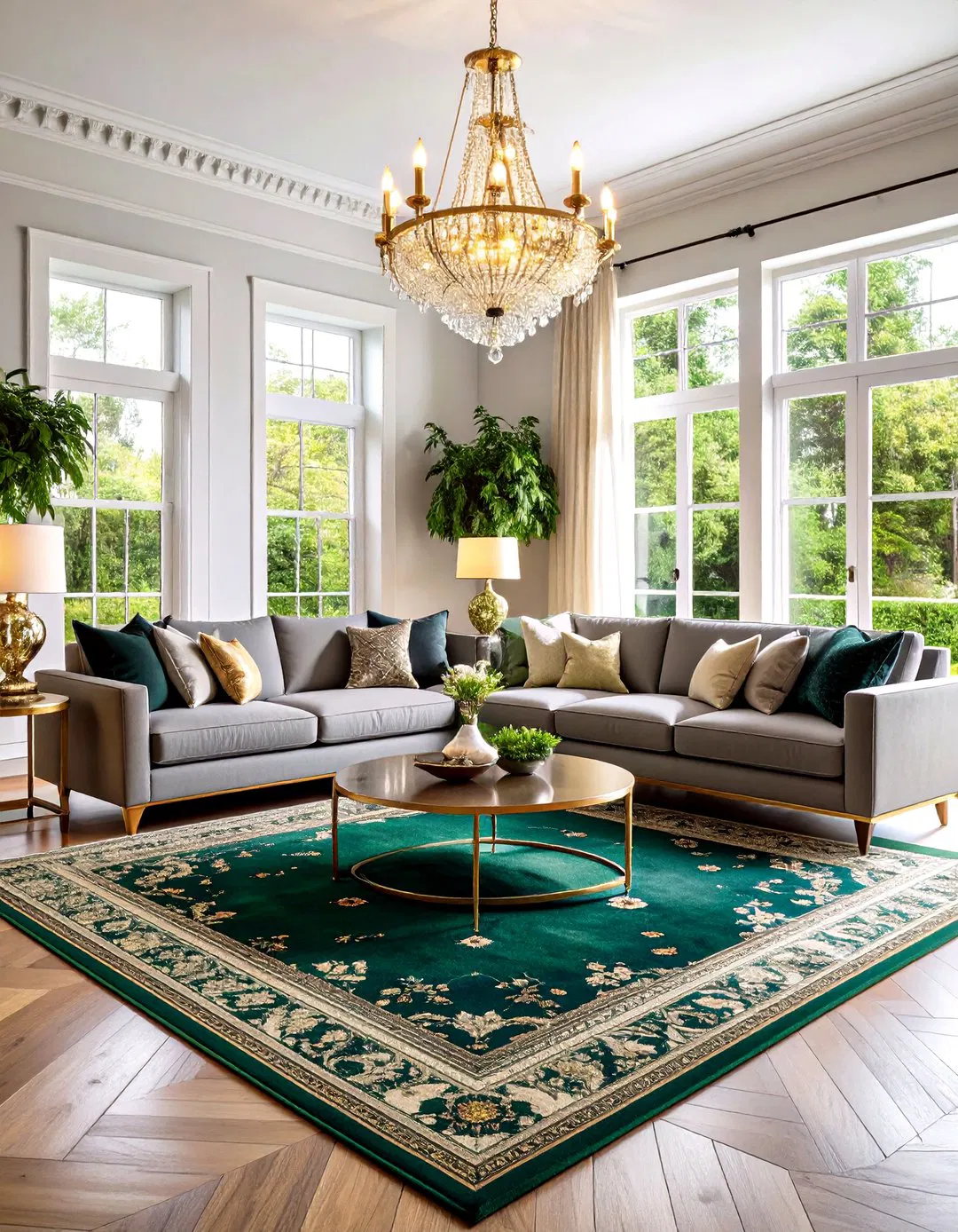 Emerald Green Rug Living Room Styling